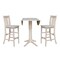 International Concepts Round 42 in Rd Ped Bar Ht Table, 2 Bar Ht Stools, Unfinished, Ready to Finish, 42 in W, 42 in L, Wood K-42DPT-27-S103-2 - alternate 2